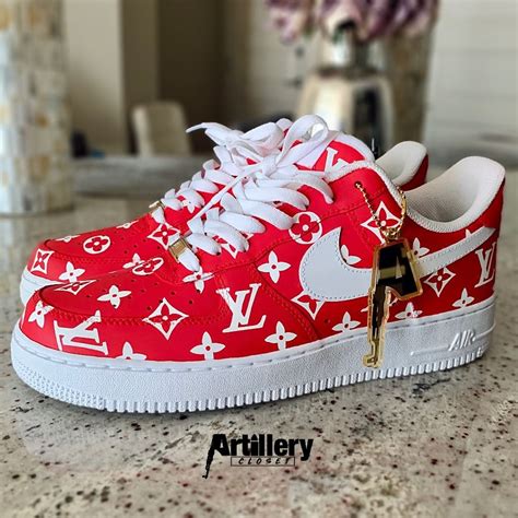 louis vuitton nike air force red|louis vuitton air force 1s.